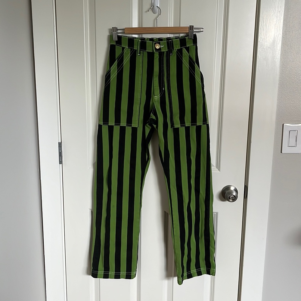 Big Bud Press Stripes Work pants olive and black XS